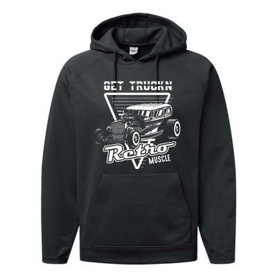 Retro Muscle Cars Hot Rod American Classic Old Automobile Performance Fleece Hoodie