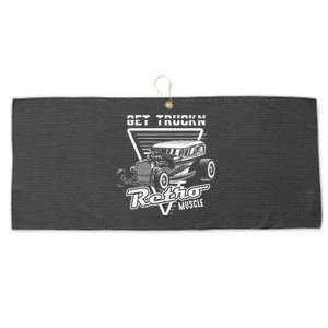 Retro Muscle Cars Hot Rod American Classic Old Automobile Large Microfiber Waffle Golf Towel