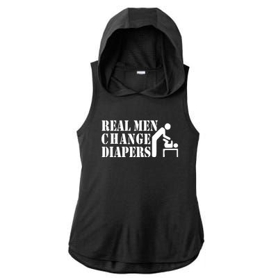 Real Men Change Diapers Ladies PosiCharge Tri-Blend Wicking Draft Hoodie Tank