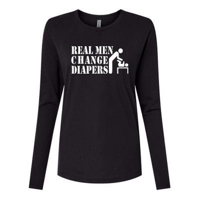 Real Men Change Diapers Womens Cotton Relaxed Long Sleeve T-Shirt