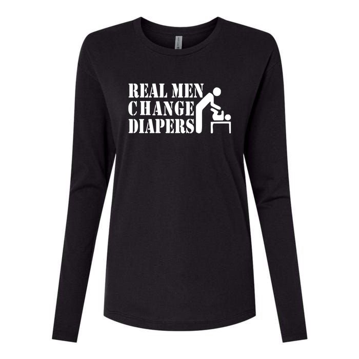 Real Men Change Diapers Womens Cotton Relaxed Long Sleeve T-Shirt