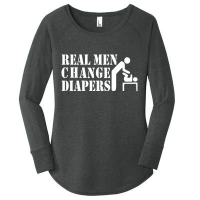 Real Men Change Diapers Women's Perfect Tri Tunic Long Sleeve Shirt