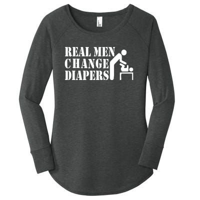 Real Men Change Diapers Women's Perfect Tri Tunic Long Sleeve Shirt