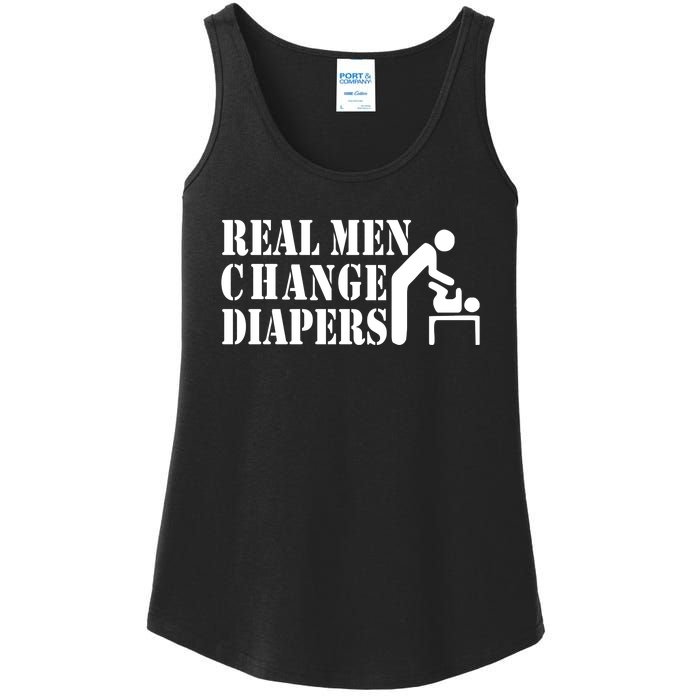 Real Men Change Diapers Ladies Essential Tank