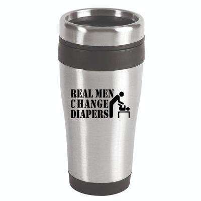 Real Men Change Diapers 16oz Travel Tumbler