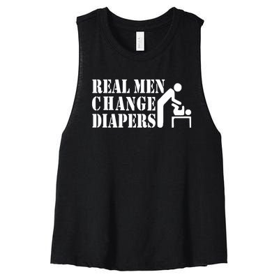 Real Men Change Diapers Women's Racerback Cropped Tank