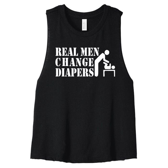 Real Men Change Diapers Women's Racerback Cropped Tank