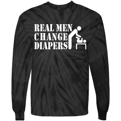 Real Men Change Diapers Tie-Dye Long Sleeve Shirt