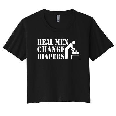 Real Men Change Diapers Women's Crop Top Tee