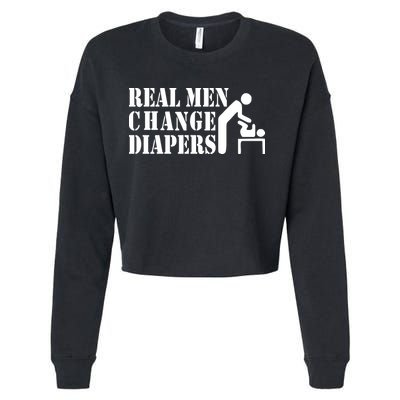 Real Men Change Diapers Cropped Pullover Crew