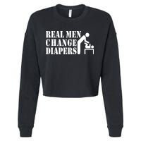 Real Men Change Diapers Cropped Pullover Crew