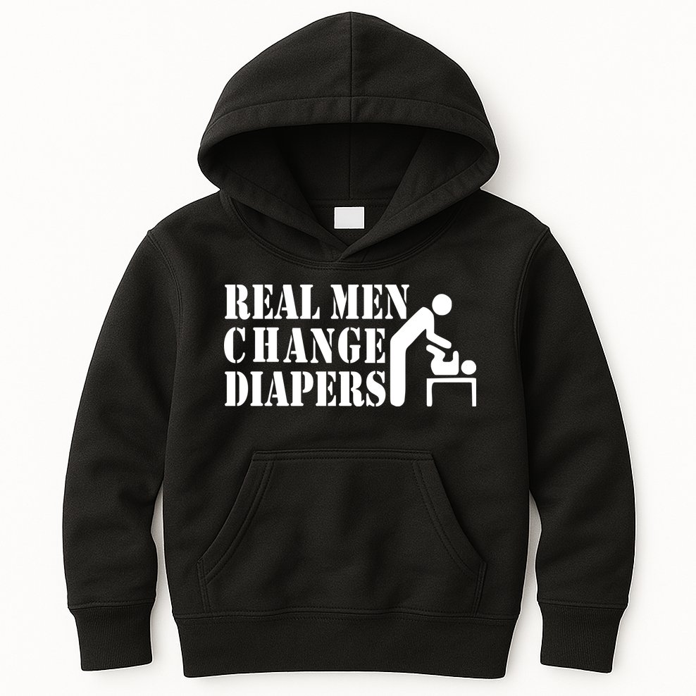 Real Men Change Diapers Kids Hoodie