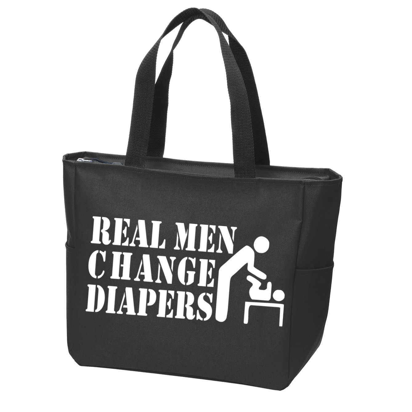 Real Men Change Diapers Zip Tote Bag