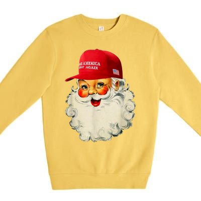 Retro Make Christmas Great Again Trump Christmas Maga Santa Gift Premium Crewneck Sweatshirt