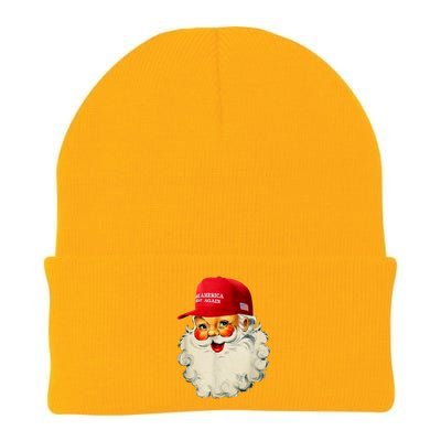 Retro Make Christmas Great Again Trump Christmas Maga Santa Gift Knit Cap Winter Beanie