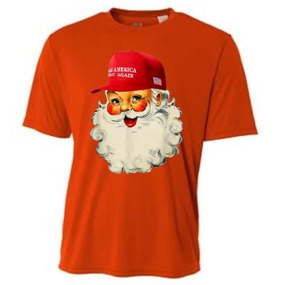 Retro Make Christmas Great Again Trump Christmas Maga Santa Gift Cooling Performance Crew T-Shirt