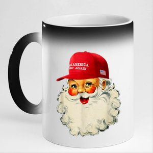 Retro Make Christmas Great Again Trump Christmas Maga Santa Gift 11oz Black Color Changing Mug