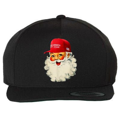 Retro Make Christmas Great Again Trump Christmas Maga Santa Gift Wool Snapback Cap