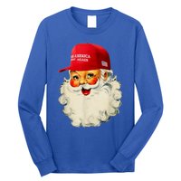 Retro Make Christmas Great Again Trump Christmas Maga Santa Gift Long Sleeve Shirt