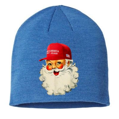 Retro Make Christmas Great Again Trump Christmas Maga Santa Gift Sustainable Beanie