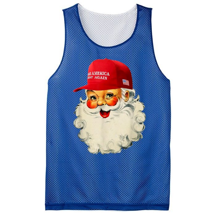 Retro Make Christmas Great Again Trump Christmas Maga Santa Gift Mesh Reversible Basketball Jersey Tank