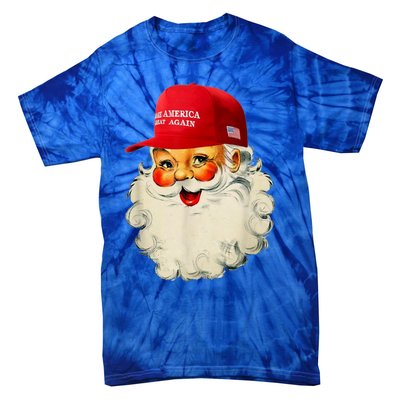 Retro Make Christmas Great Again Trump Christmas Maga Santa Gift Tie-Dye T-Shirt