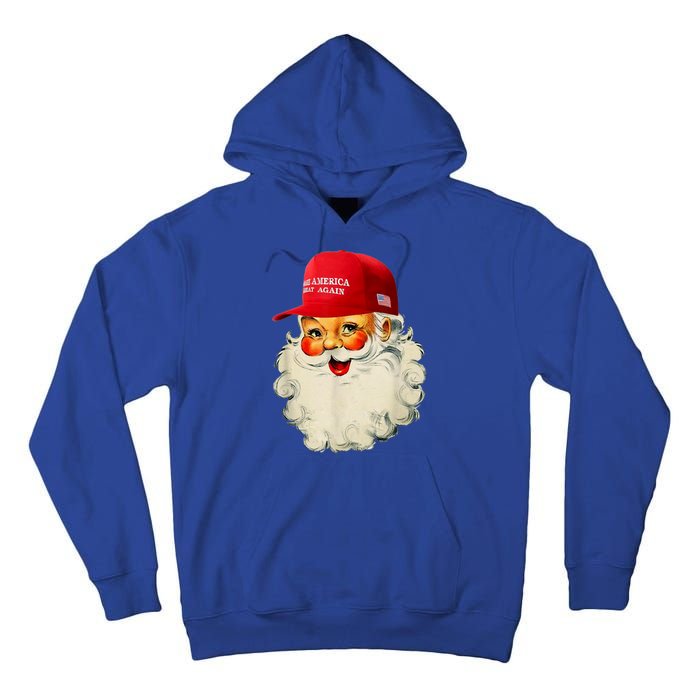 Retro Make Christmas Great Again Trump Christmas Maga Santa Gift Tall Hoodie