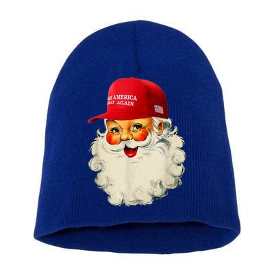 Retro Make Christmas Great Again Trump Christmas Maga Santa Gift Short Acrylic Beanie