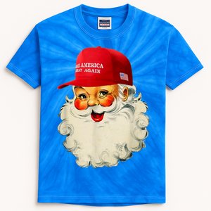 Retro Make Christmas Great Again Trump Christmas Maga Santa Gift Kids Tie-Dye T-Shirt