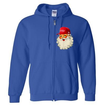 Retro Make Christmas Great Again Trump Christmas Maga Santa Gift Full Zip Hoodie