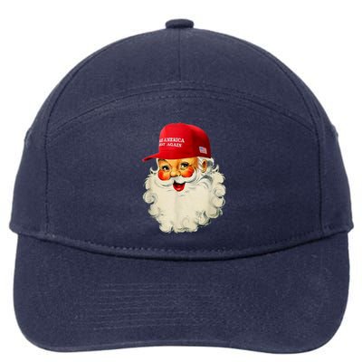 Retro Make Christmas Great Again Trump Christmas Maga Santa Gift 7-Panel Snapback Hat