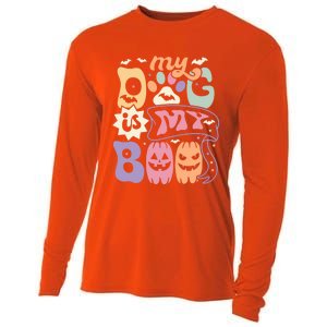 Retro My Dog Is My Boo Funny Dog Mom Pet Lovers Halloween Gift Cooling Performance Long Sleeve Crew