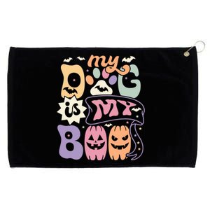 Retro My Dog Is My Boo Funny Dog Mom Pet Lovers Halloween Gift Grommeted Golf Towel