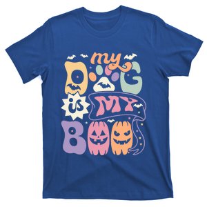 Retro My Dog Is My Boo Funny Dog Mom Pet Lovers Halloween Gift T-Shirt