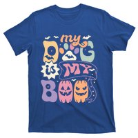 Retro My Dog Is My Boo Funny Dog Mom Pet Lovers Halloween Gift T-Shirt