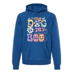 Retro My Dog Is My Boo Funny Dog Mom Pet Lovers Halloween Gift Premium Hoodie