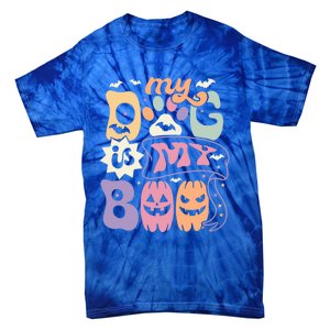 Retro My Dog Is My Boo Funny Dog Mom Pet Lovers Halloween Gift Tie-Dye T-Shirt