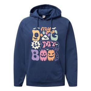 Retro My Dog Is My Boo Funny Dog Mom Pet Lovers Halloween Gift Performance Fleece Hoodie