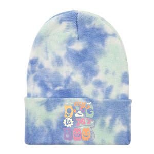 Retro My Dog Is My Boo Funny Dog Mom Pet Lovers Halloween Gift Tie Dye 12in Knit Beanie