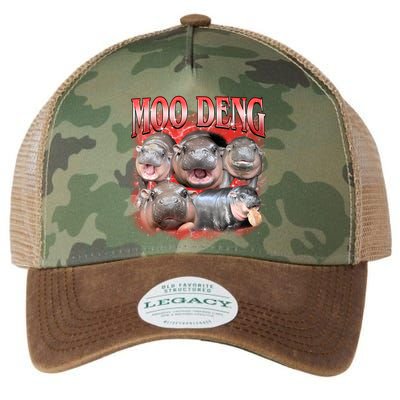 Red Moo Deng Meme Hippo Legacy Tie Dye Trucker Hat