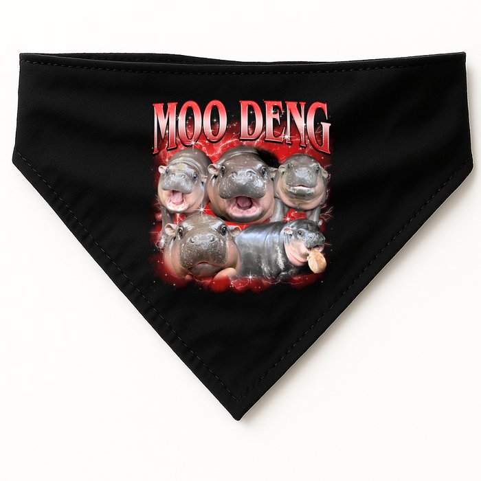 Red Moo Deng Meme Hippo USA-Made Doggie Bandana