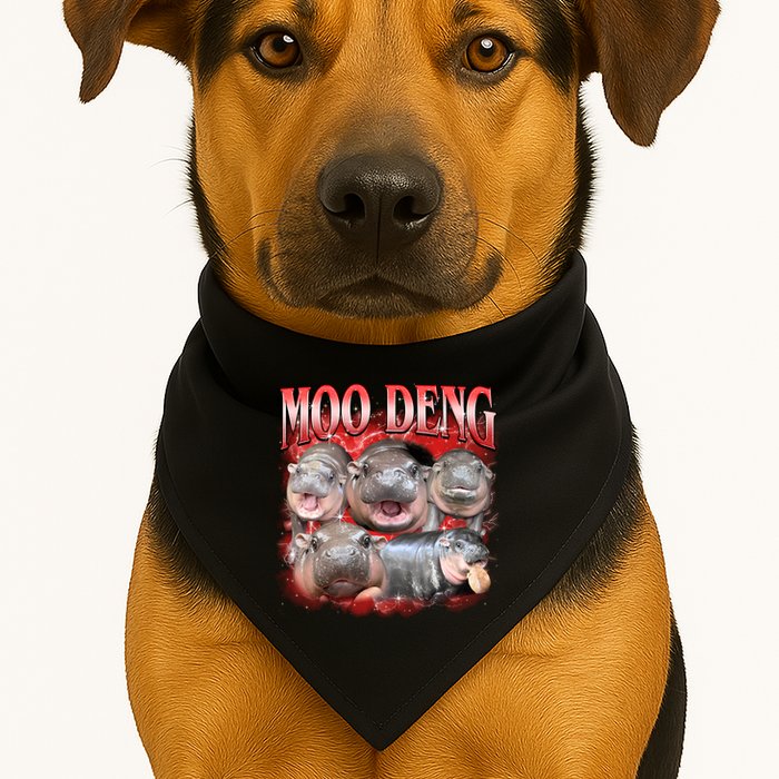 Red Moo Deng Meme Hippo USA-Made Doggie Bandana