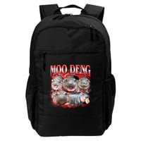 Red Moo Deng Meme Hippo Daily Commute Backpack
