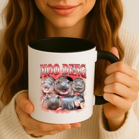 Red Moo Deng Meme Hippo Mug