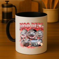 Red Moo Deng Meme Hippo Mug