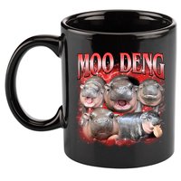 Red Moo Deng Meme Hippo 11oz C Handle Ceramic Mug