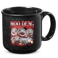 Red Moo Deng Meme Hippo 15oz Campfire Ceramic Mug