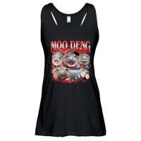 Red Moo Deng Meme Hippo Ladies Essential Flowy Tank