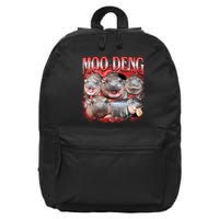 Red Moo Deng Meme Hippo 16 in Basic Backpack