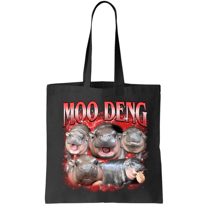 Red Moo Deng Meme Hippo Bag